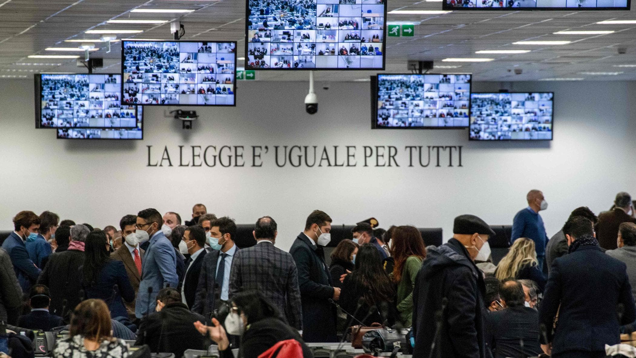 Aula bunker e Tribunale di Vibo Valentia durante il processo Rinascita-Scott